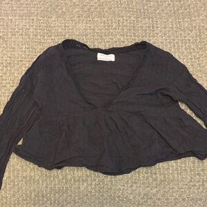 Urban Outfitters Black V-Neck Blouse